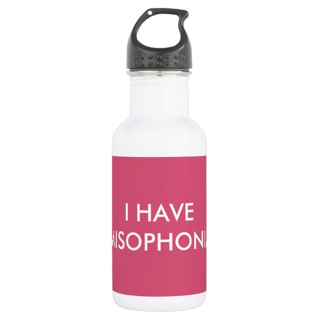 Agua Tengo botella de Misophonia - rosa (Anverso)