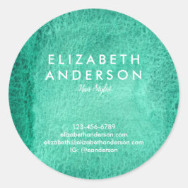 Agua verde mar Pegatina clásico redondo