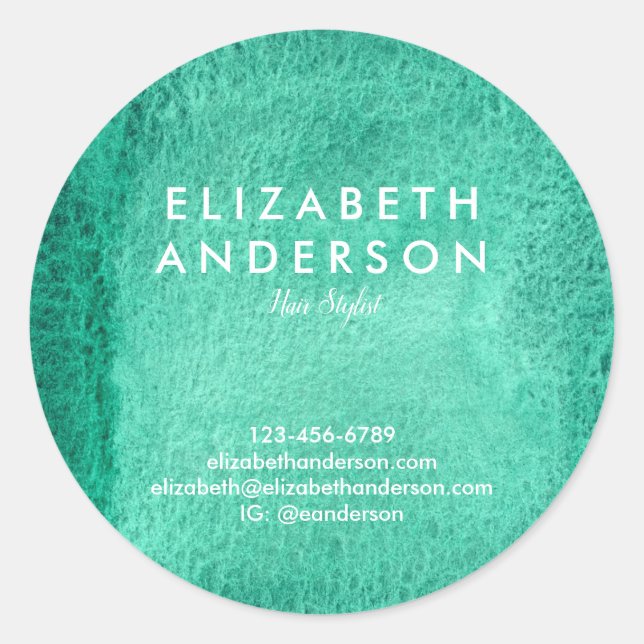 Agua verde mar Pegatina clásico redondo (Anverso)