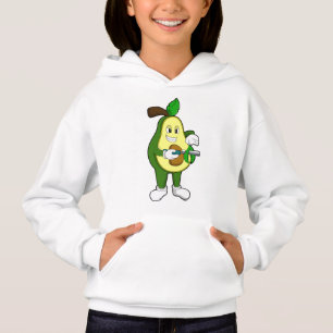 Aguacate como peluquero con navaja de afeitar