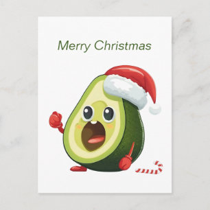 Aguacate divertido de Navidad con sombrero de Sant