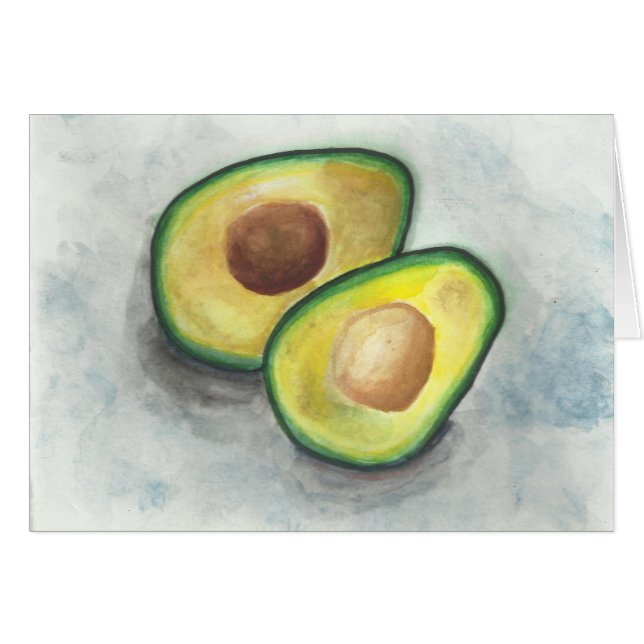 Aguacate en acuarela (Anverso (Horizontal))