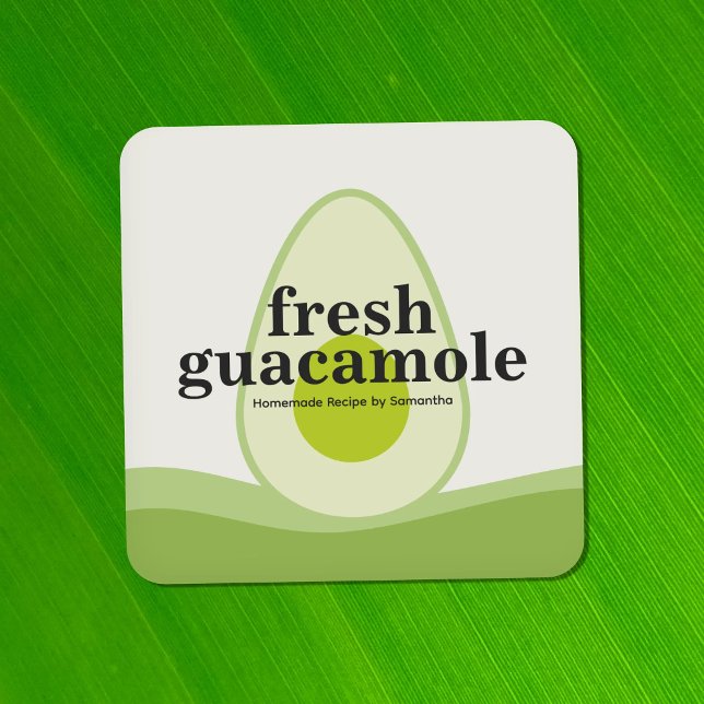 Aguacate - Etiqueta Moderna de Guacamole (Avocado - Modern Guacamole Label Sticker)