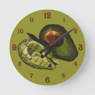 Aguacate reloj de pared acrílico