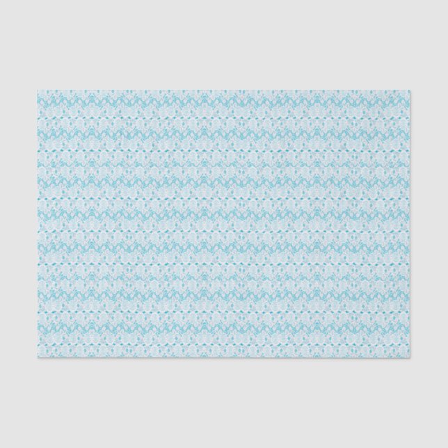 Aguamarina azul y papel seda blanco de la mirada (Anverso)