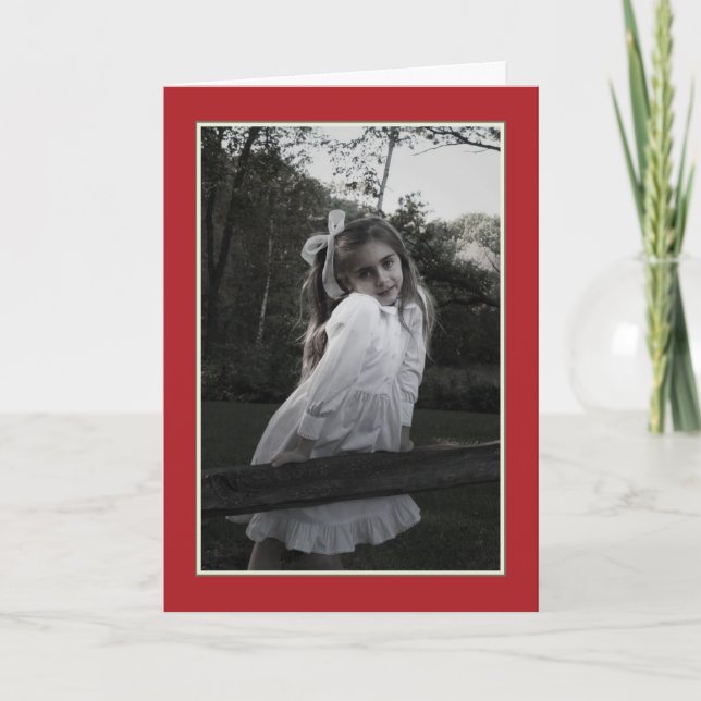 Aguamarina Bayas de Acebo Una Foto Navidad (Anverso)