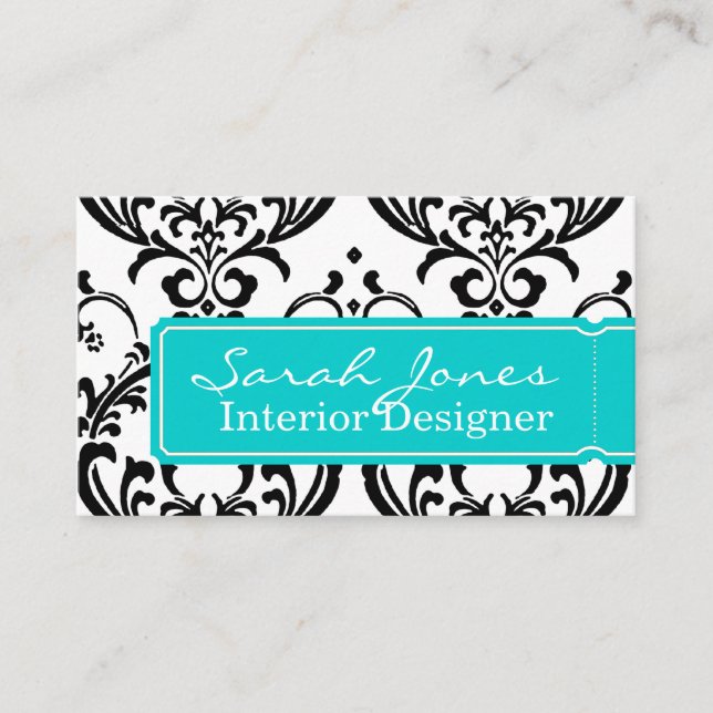 Aguamarina de la tarjeta de visita del diseño (Anverso)