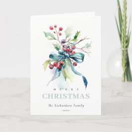 Aguamarina Invierno Verde Bayas Navidad