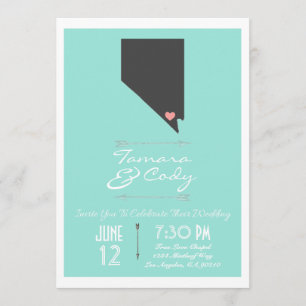 Aguamarina invitación de la boda de Las Vegas,