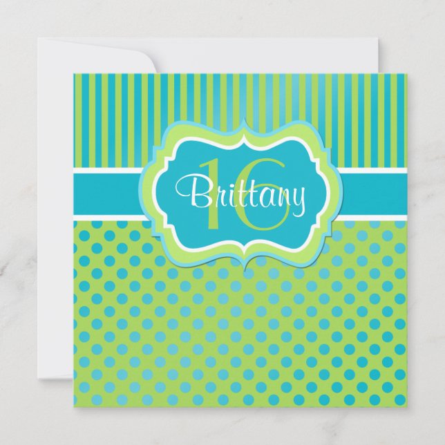 Aguamarina, invitación del cumpleaños del lunar de (Anverso)