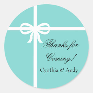 Aguamarina y pegatinas del favor de la cinta