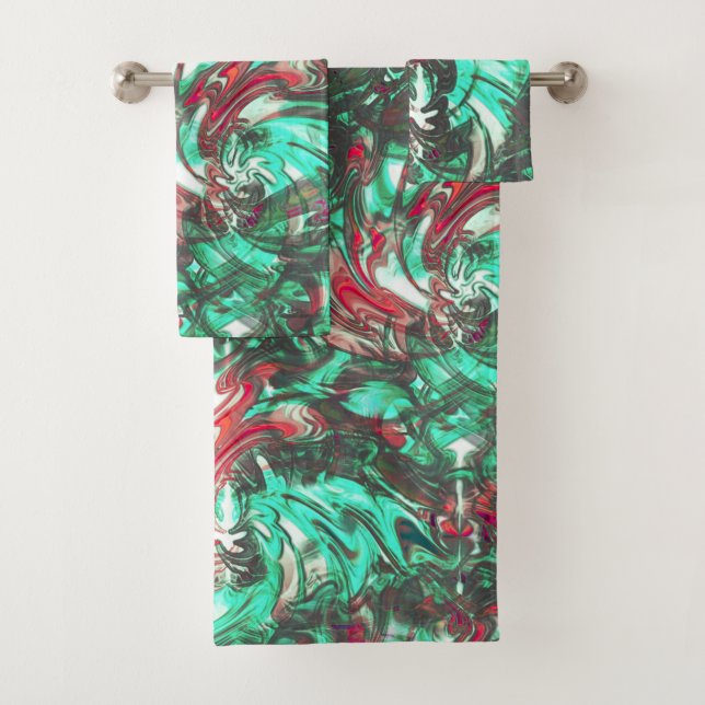 Aguamarina y rojo manchados, sucios de negro oscur (In situ)