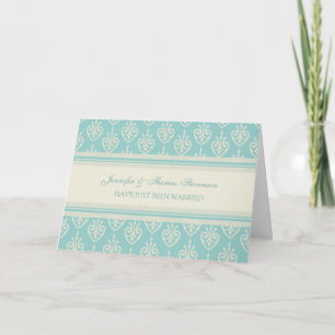 Aguamarina y tarjeta casada de la invitación de la