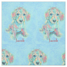 aguamarina y tela personalizable del dachshund
