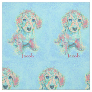 aguamarina y tela personalizable del dachshund