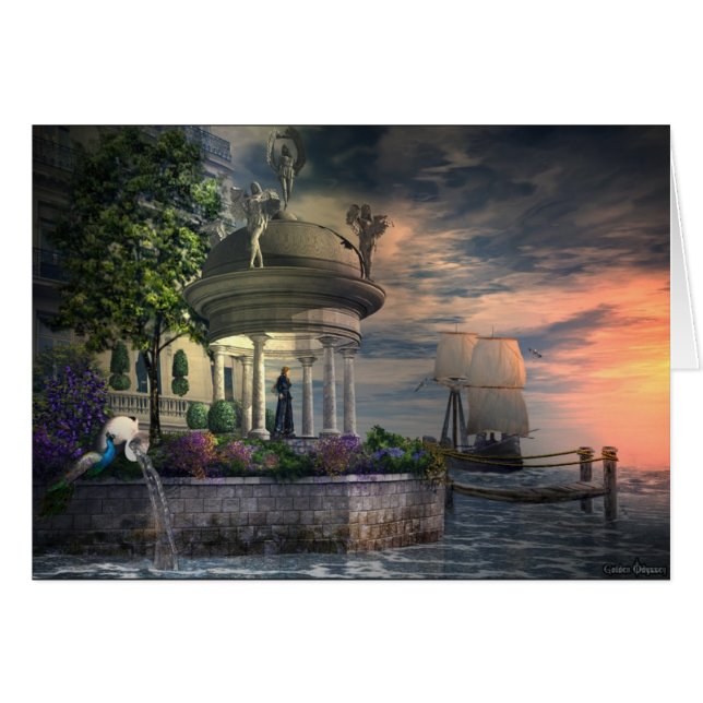 Aguardar su vuelta, tarjeta (Anverso (Horizontal))