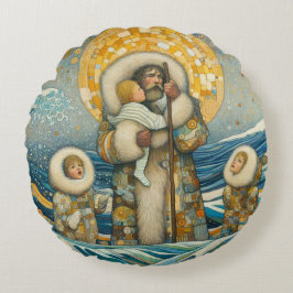 "Aguas frías, guía sólida", almohada redonda