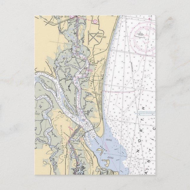 Aguas navegables de la isla Amelia Florida Tarjeta (Anverso)