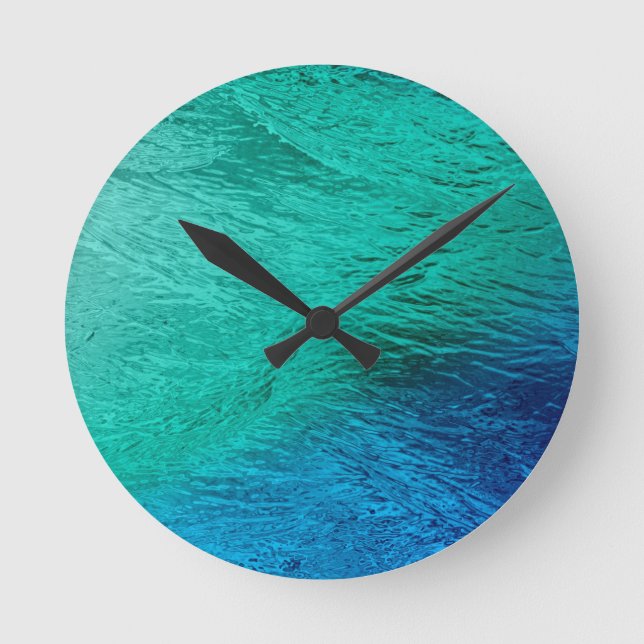 Aguas oceánicas: reloj de pared de arte digital (Anverso)