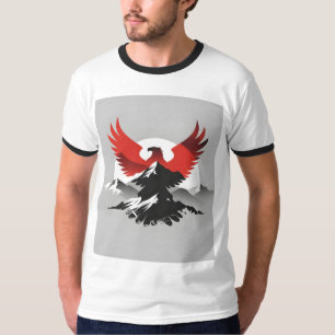 Águila albanesa y montañas   Camiseta de herencia 