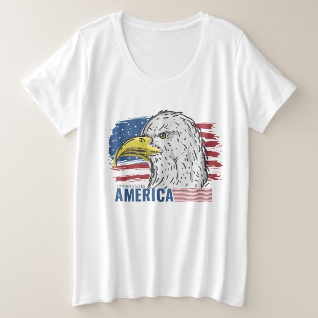 Águila americana con camiseta con bandera (Anverso del diseño)
