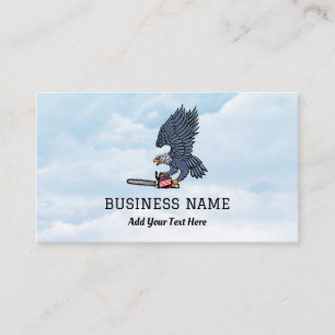 Águila Americana con tarjeta de visita Chainsaw