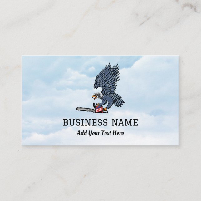 Águila Americana con tarjeta de visita Chainsaw (Anverso)