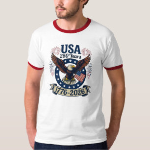 Águila Americana Patriótica 250 Años Camiseta Homb