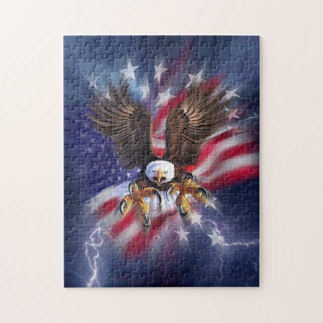 Aguila americana rompecabezas de arte (Vertical)