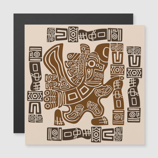 Águila azteca guerrera arte tribal antiguo (Anverso/Reverso)