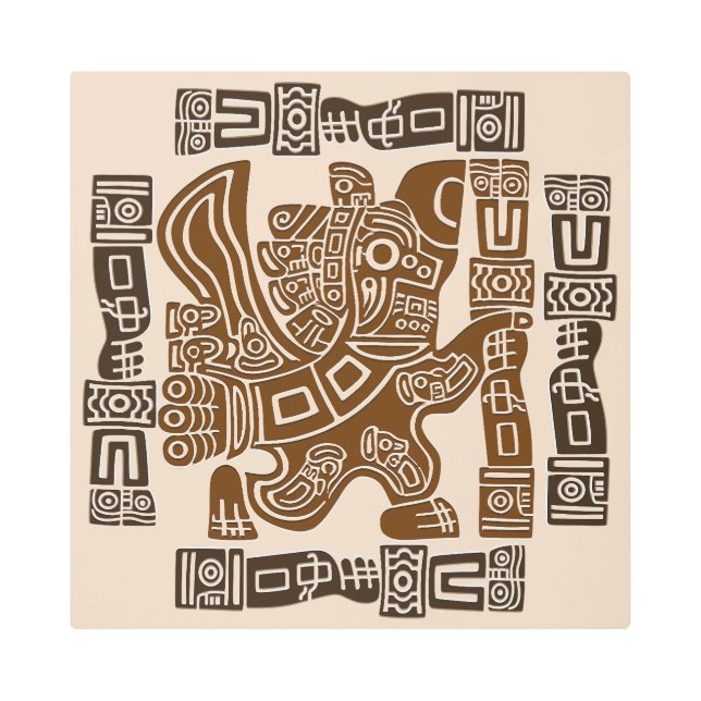 Águila azteca guerrera arte tribal antiguo (Anverso)