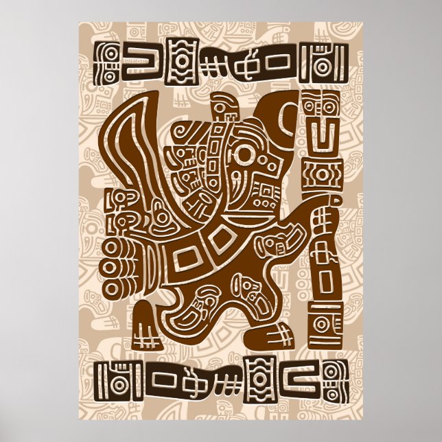 Águila azteca guerrera arte tribal antiguo (Frente)