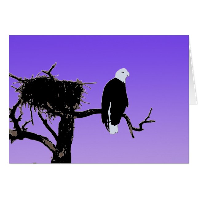 Águila calva al atardecer - Original Arte de Vida  (Anverso (Horizontal))