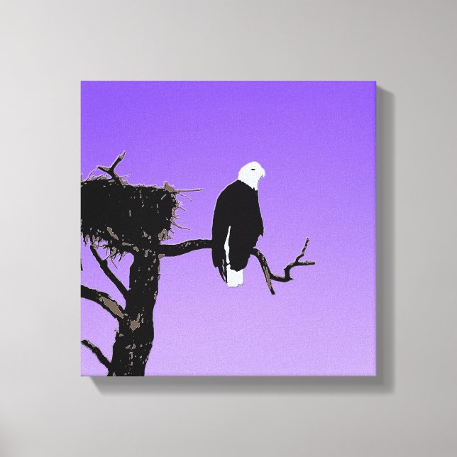 Águila calva al atardecer - Original Arte de Vida  (Anverso)