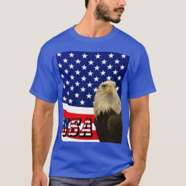 Águila calva americana, bandera, camiseta tipográf