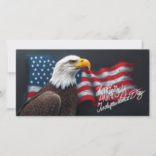 Águila calva con bandera americana arte del 4 de j