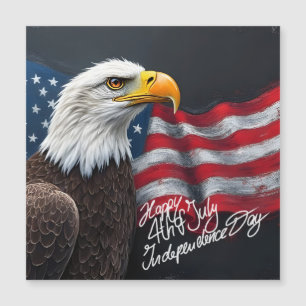 Águila calva con bandera americana arte del 4 de j