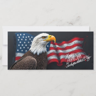 Águila calva con bandera americana Arte del 4 de j