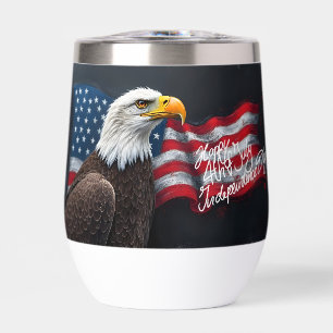 Águila Calva con Bandera Americana Arte del 4 de J