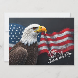 Águila Calva con Bandera Americana Arte del 4 de J
