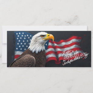 Águila calva con bandera americana arte del 4 de j