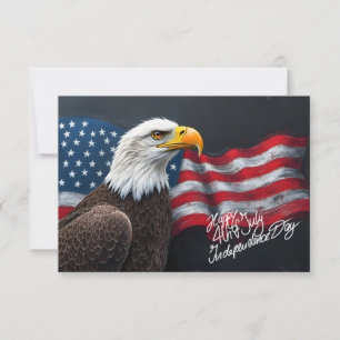 Águila calva con bandera americana arte del 4 de j