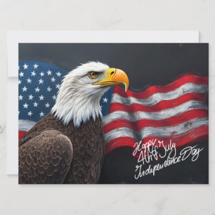 Águila calva con bandera americana arte del 4 de j