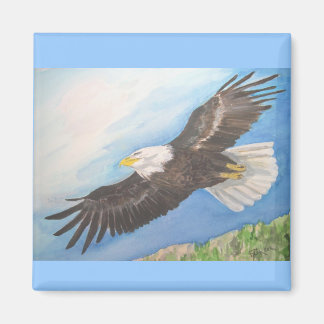 Águila calva en imán de vuelo