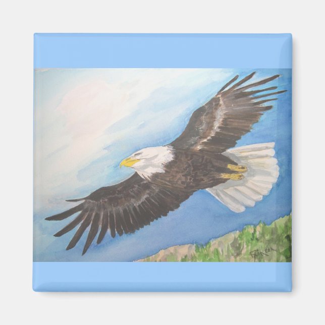 Águila calva en imán de vuelo (Frente)