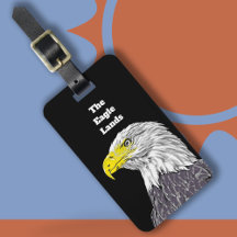 Águila calva - La etiqueta de equipaje de las tier