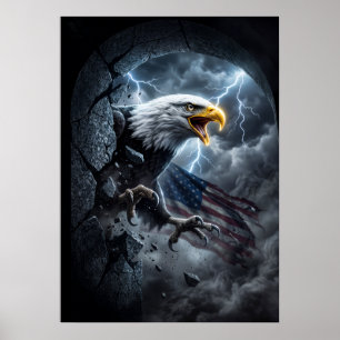 Águila calva majestuosa en arte gráfico de torment