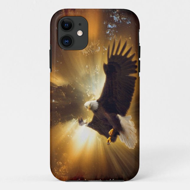 Águila calva volando y Funda iPhone 5 de Forest Su (Reverso)