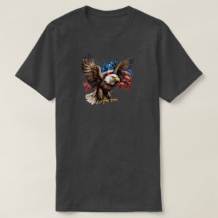 Águila con camiseta de la bandera estadounidense