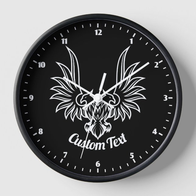 Águila con dos caras reloj de pared (Anverso)